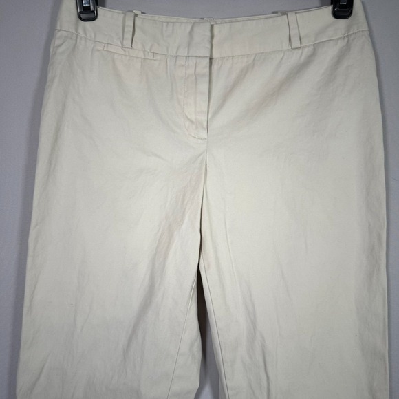 Talbots Signature Pants Cropped Capri Size 4 Beige Flat Front 31x25" 2 Pockets - Picture 2 of 6